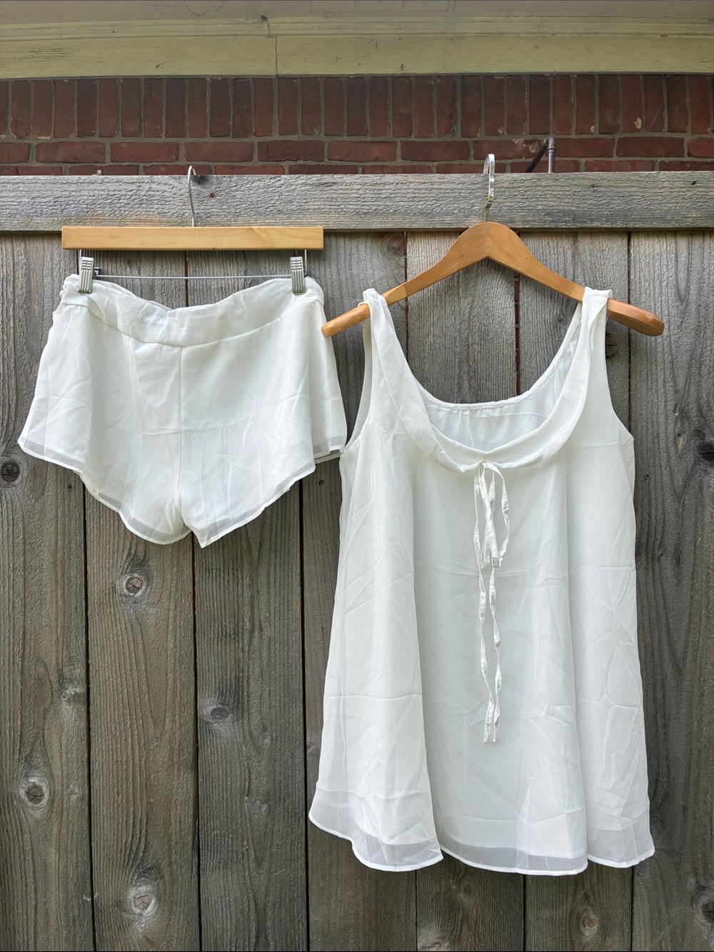 Women's White Two-Piece Set - Lightweight Tank & Shorts